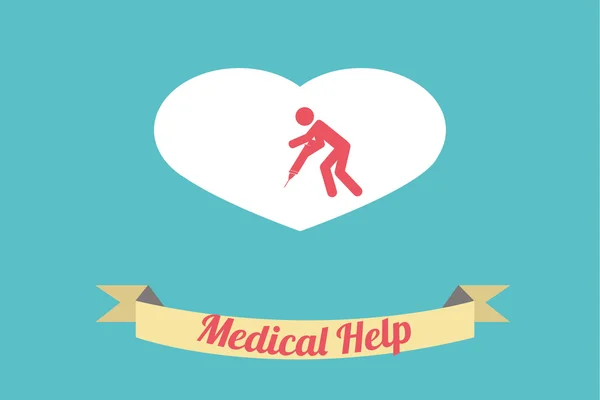 Medical help illustration over blue color background