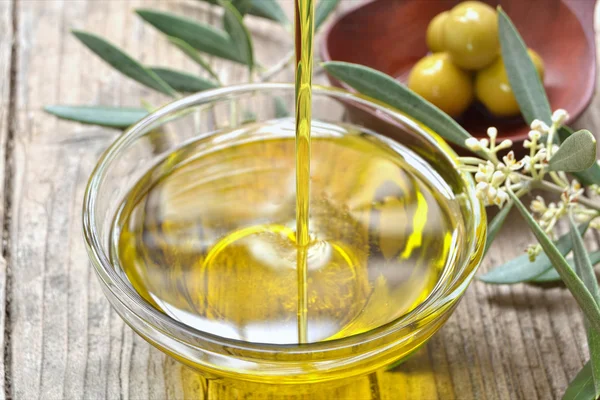 Olive oil in a bowl