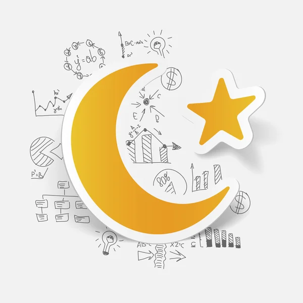 Moon icon with business formulas