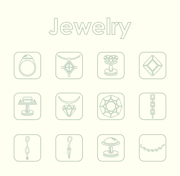 Set of jewelry simple icons