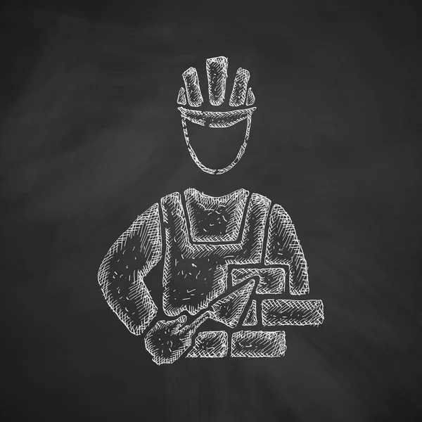 Builder icon on chalkboard