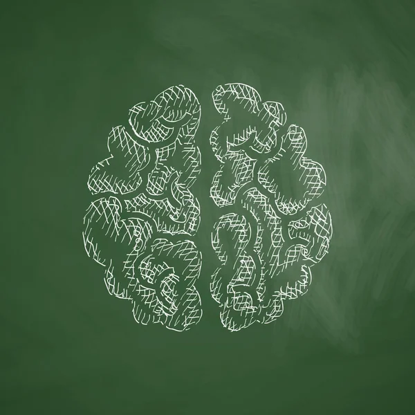 Brain icon on chalkboard