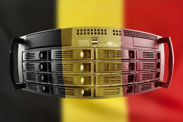 Server Country Concept with Flag of Belgium