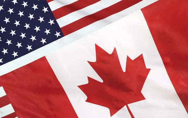 USA and Canada Flag merged