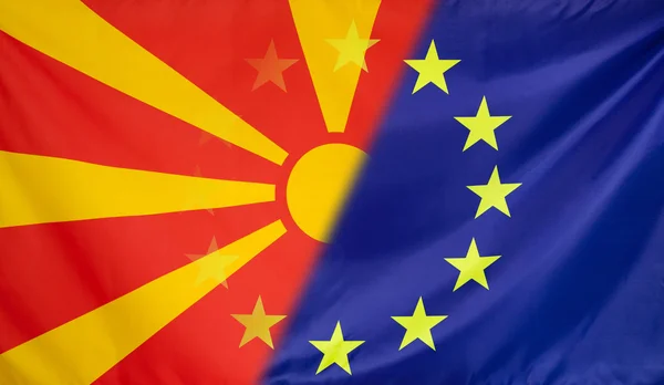 European Flag merged with Flag of Macedonia