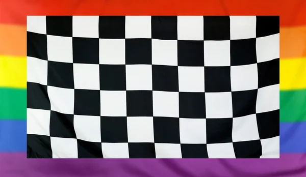 Goal Flag and rainbow flag