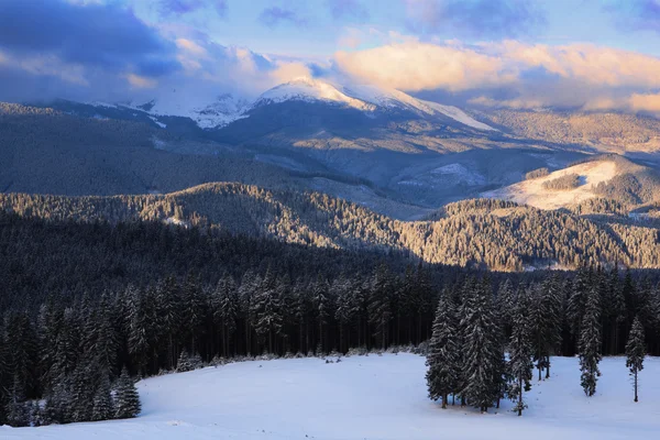 Sunrise in winter Carpathians