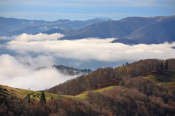 Clouds above Carpathians valley