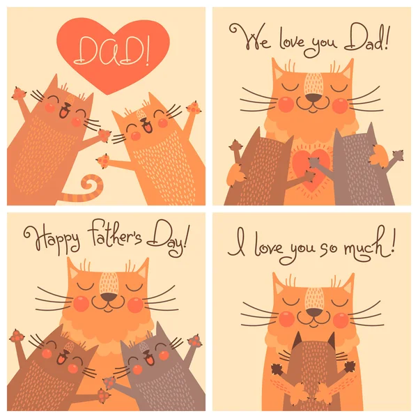 Sweet cards for Fathers Day with cats.
