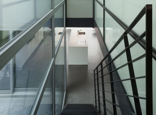 Iron stairs of a modern home