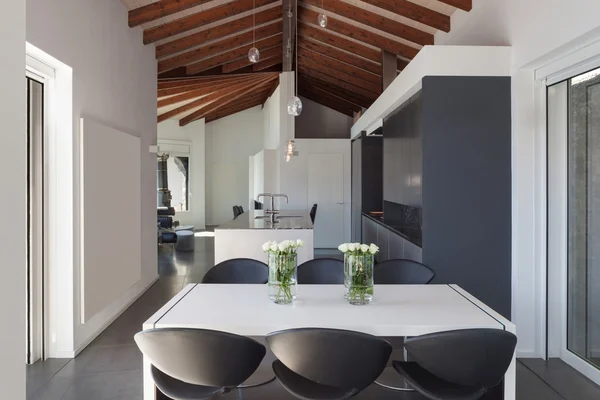 Interiors, dining table in modern design