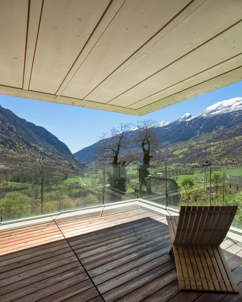 Terrace of a modern mountain house