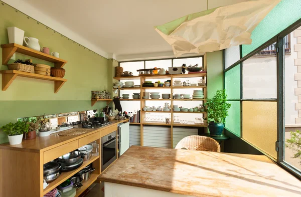 Nice loft, interior of comfortable kitchen