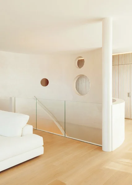 Geometrical interior with circle holes in the wall