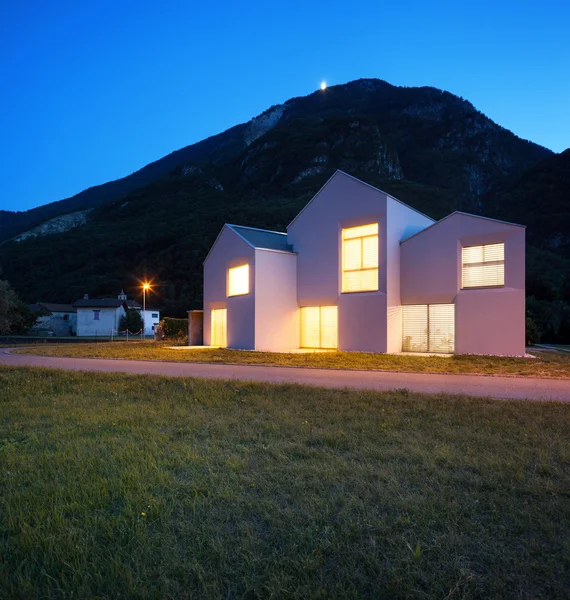 Modern houses by night