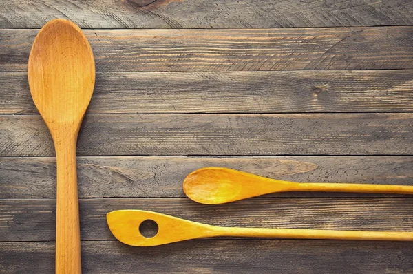 Wooden kitchen spatulas and spoons