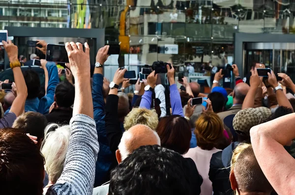 Arrival of Queen Maxima of The Netherlands to opening ceremony of the new Markthal on 01 October 2014 in Rotterdam, Netherlands.