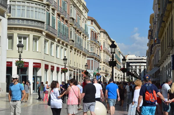 People in the Square in Malaga, Spain