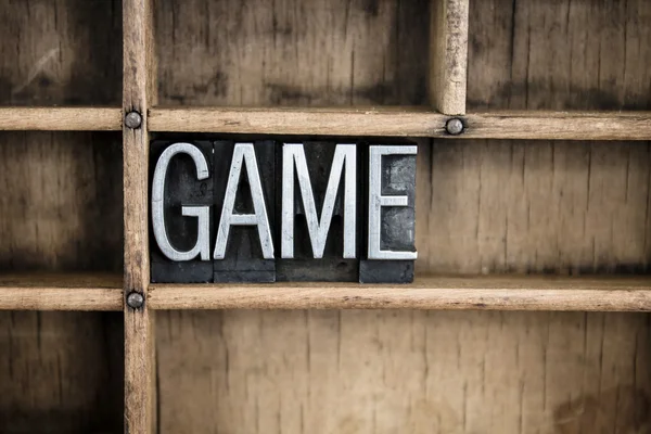 Game Concept Metal Letterpress Word in Drawer