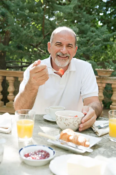 Man having a breakfast