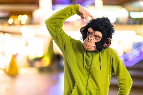 Monkey man thinking over white background