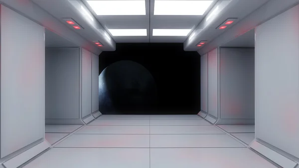 Science fiction futuristic corridor interior