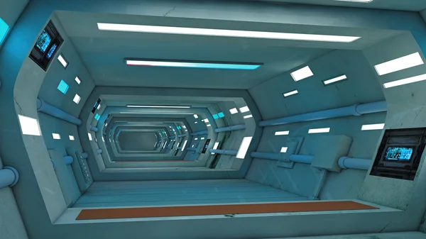 Futuristic interior corridor stage