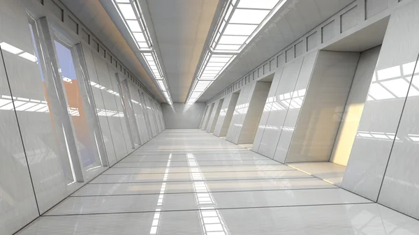 Futuristic corridor interior