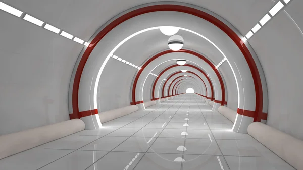 Futuristic interior corridor architecture