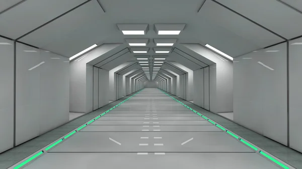 Futuristic interior corridor architecture