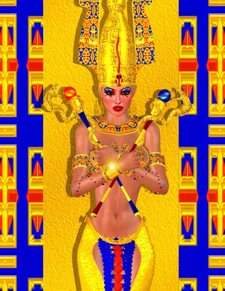 Egyptian fantasy art of a mysterious and powerful mystic woman.