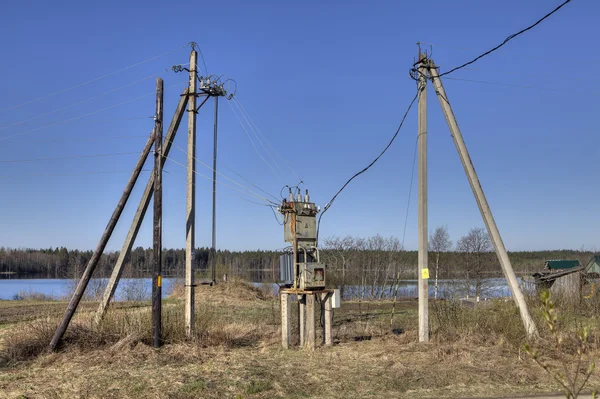 Countryside Electricity supply power lines,  substation Transformers and electrical distribution.