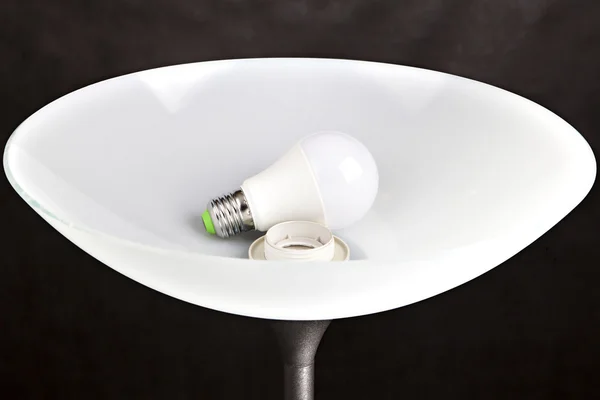 Energy-saving LED light bulb is in the lampshade Floor lamp.
