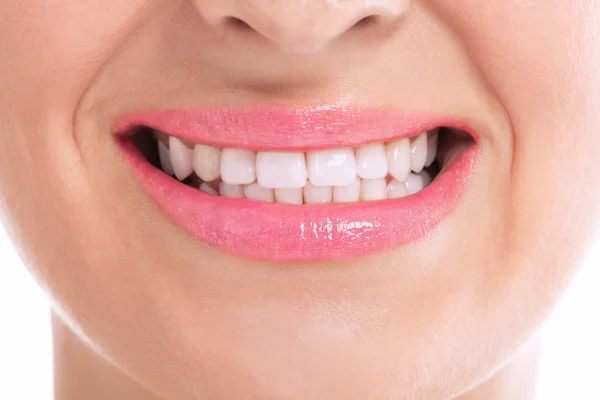 Whitening teeth close up