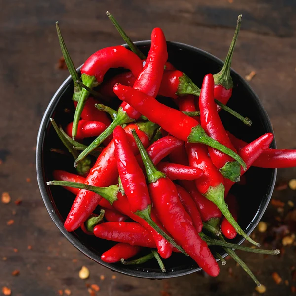 Heap of red hot chili peppers