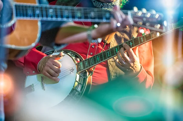 Banjo player in the country band