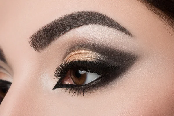 Close-up of woman eye with arabic makeup