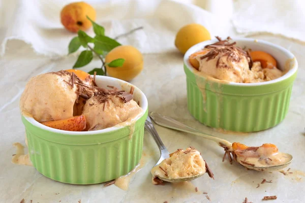 Homemade apricot ice cream