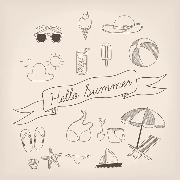 Summer set. Vector illustration