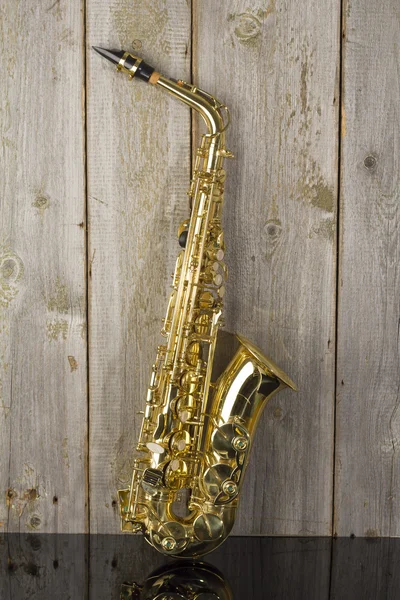 Golden shiny saxophone