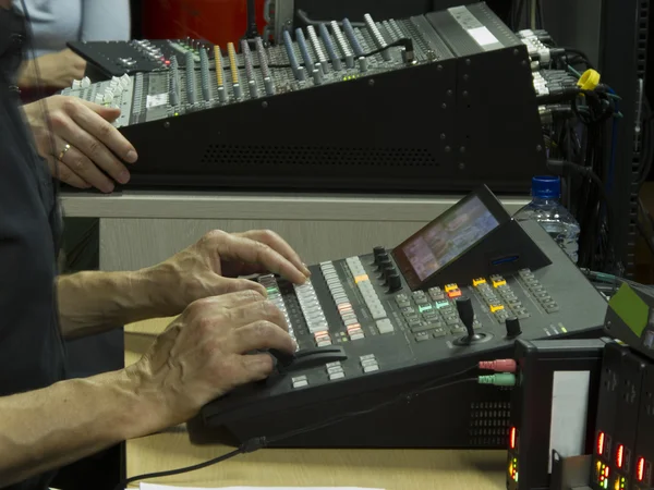 Button on the control panel television equipment