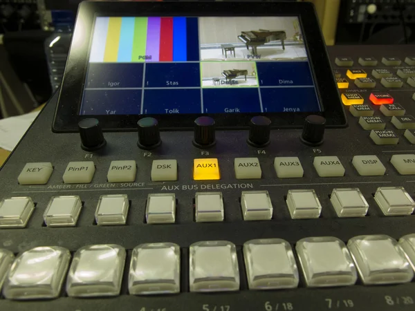 Button on the control panel television equipment