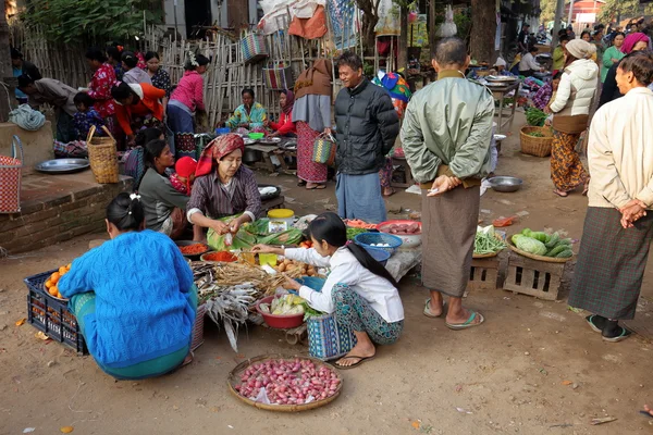 Local market of Bagan in Myanmar, 2015 December 18