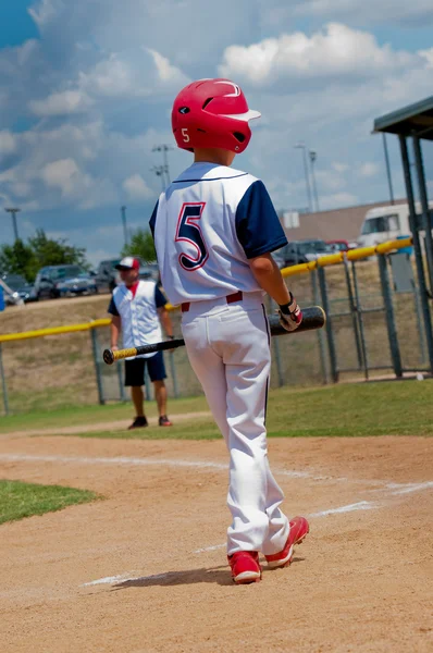 Youth little league baseball batter.