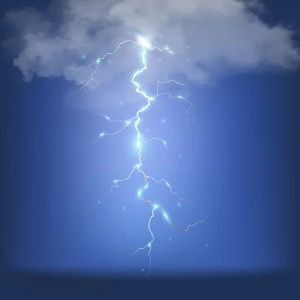 Realistic thunderstorm background. Vector illustration.