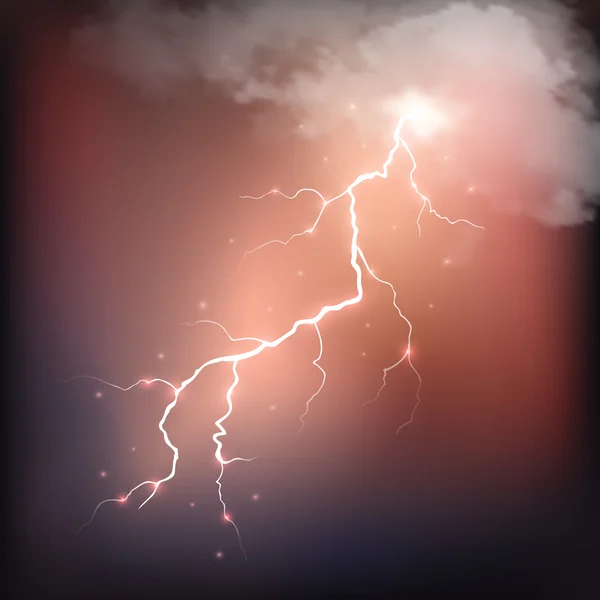 Realistic thunderstorm background. Vector illustration.