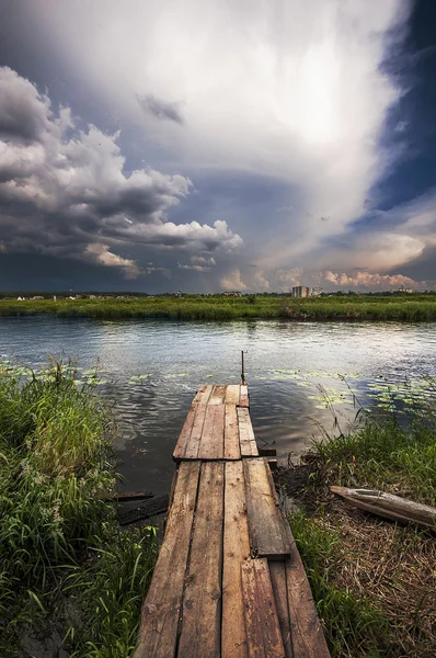 Stormy sky over the river