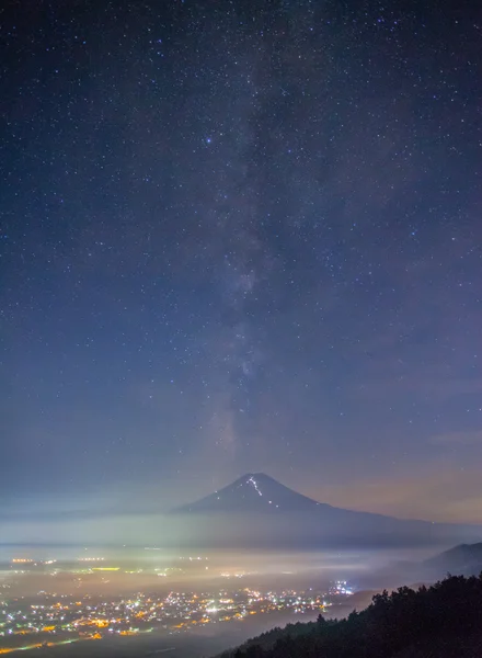 Summer night landscape of Mountain Fuji