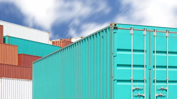 Colorful stack of containers
