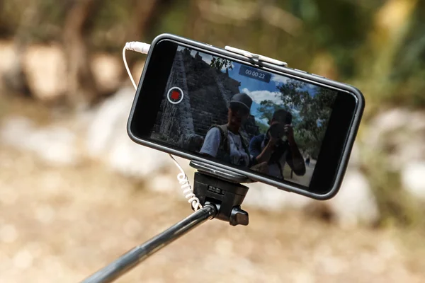 Smartphone on the selfie stick